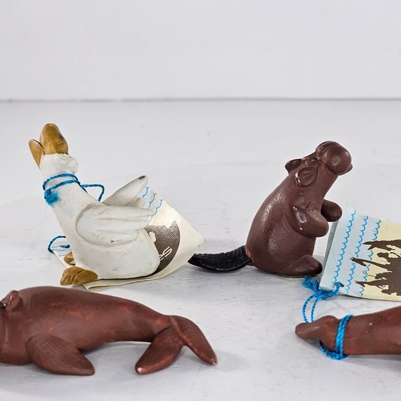 Enesco Noah's Arkies Bev Jamison Miniature Figurine Lot Whale Beaver Goose Fish - Picture 5 of 13